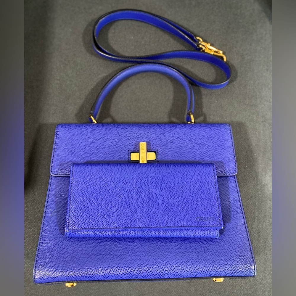 Rare Vintage CELINE Clasp Leather 
Handbag & Wallet - Picture 3 of 17